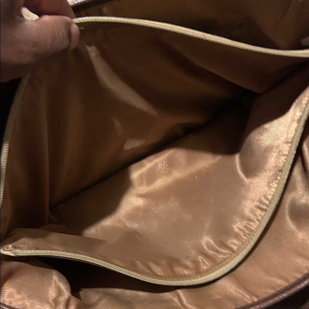 Ralph Lauren Beige Canvas Tote with Brown Suede Trim - Picture 4 of 6
